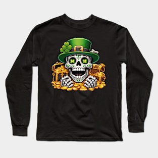 St Patrick's Day - Lucky Bones Long Sleeve T-Shirt